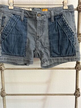 PILCRO and the LETTERPRESS Railroad Striped Shorts